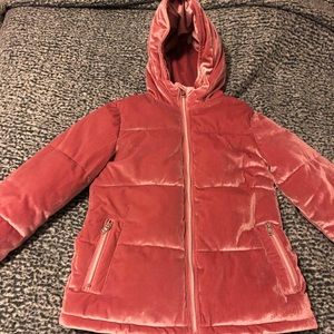 Girls plush Michael Kors coat. Pretty and pink and it’s so warm and beautiful